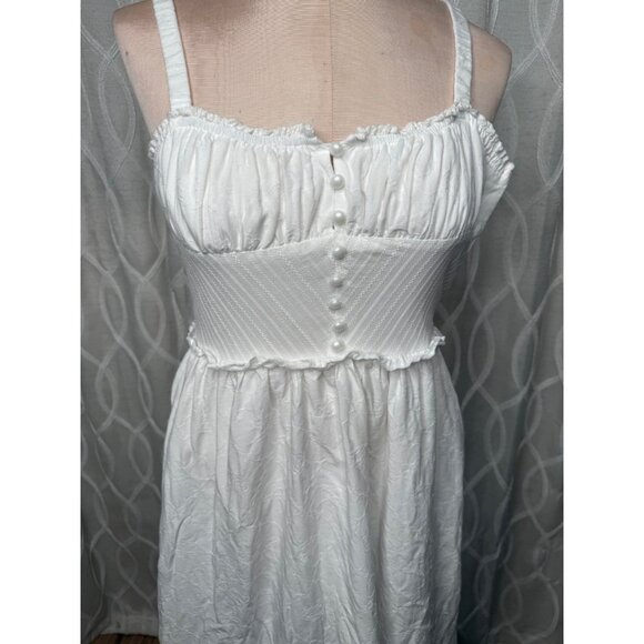 Milkmaid Corset babydoll S lined Midi Dress Fairy Coquette Western Coastal Boho - Picture 3 of 14